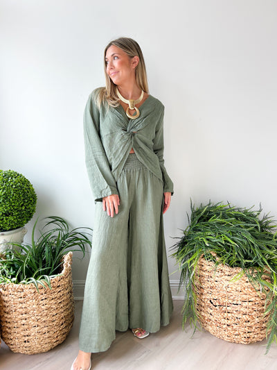 Shelly Linen Twist Top