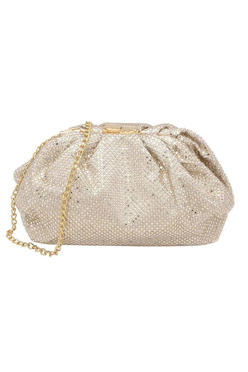 Rhinestone Clutch gold 9 x 2.5 x 5