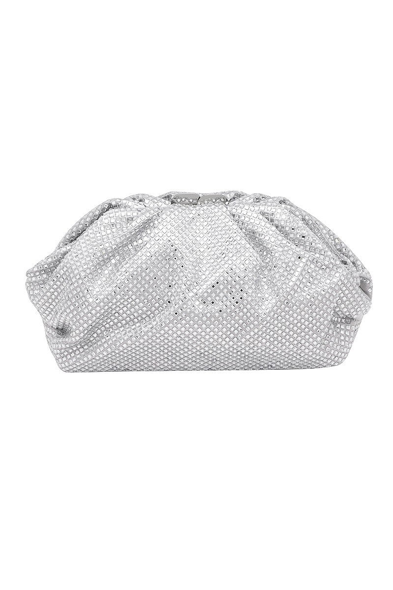 Rhinestone Clutch silver 9 x 2.5 x 5