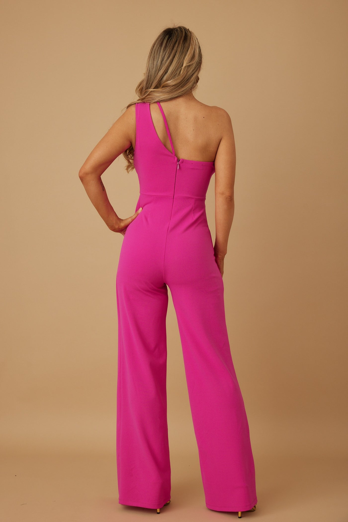 One Shoulder Cutout Jumpsuit