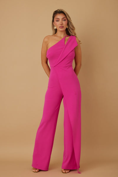 One Shoulder Cutout Jumpsuit