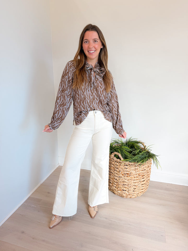 Modernist Tie Neck Blouse