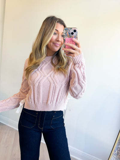 Talia Cable Cropped Knit Top