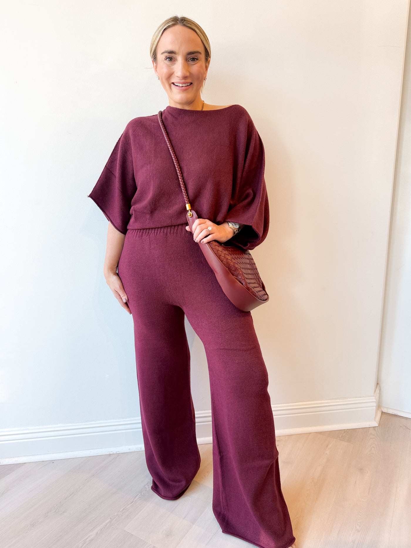Meagan Crop Knit Flare Cozy Pant