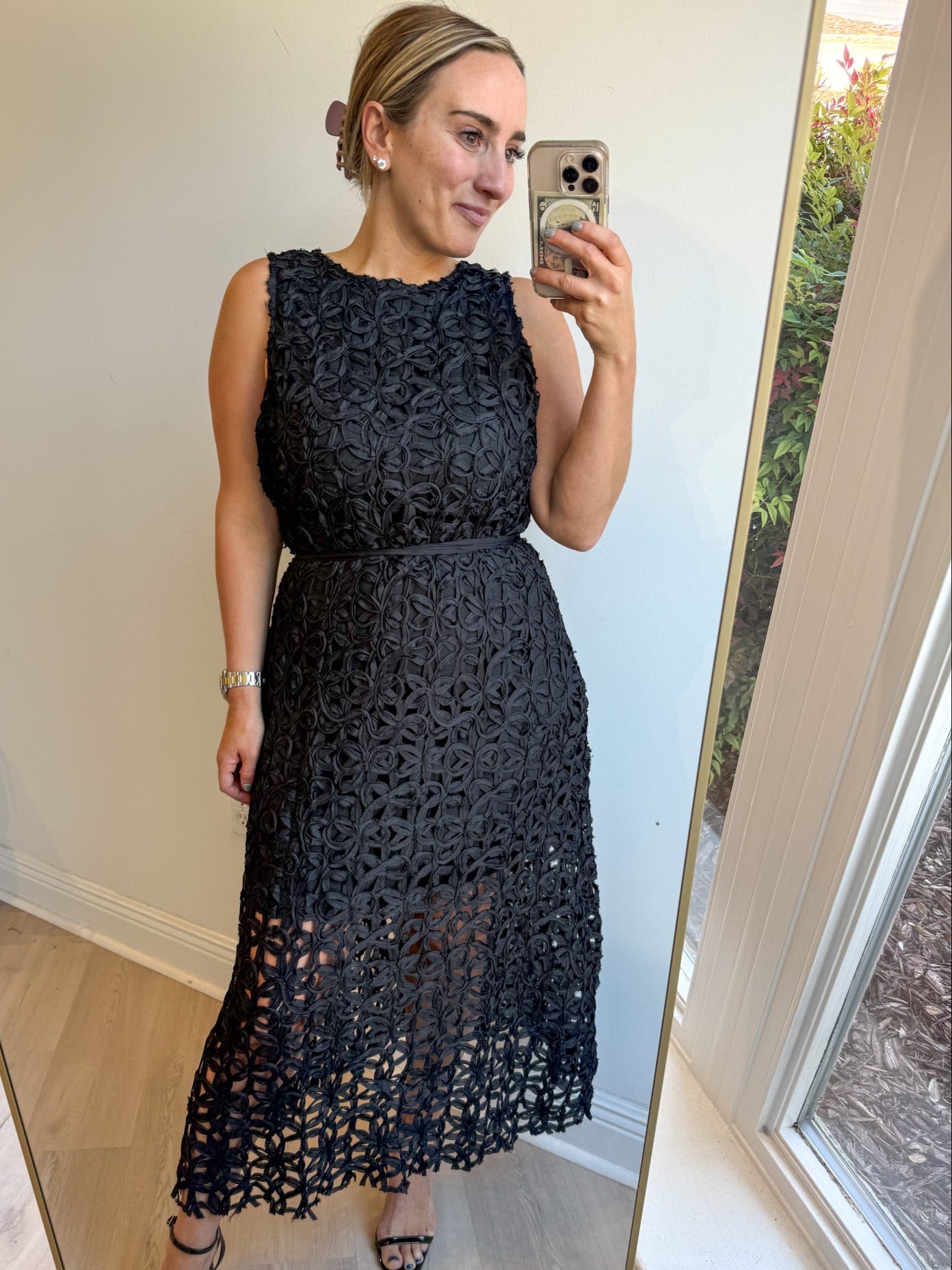 Lacie Crochet Lace Overlay Midi Dress