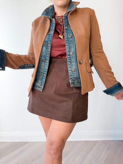 Clarissa Mixed Media Denim Jacket