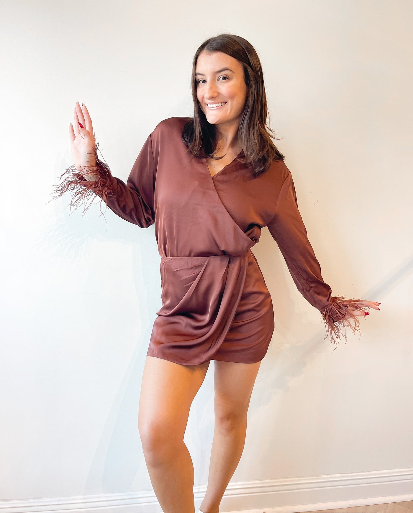 Catrina Satin Draped Mini Skirt