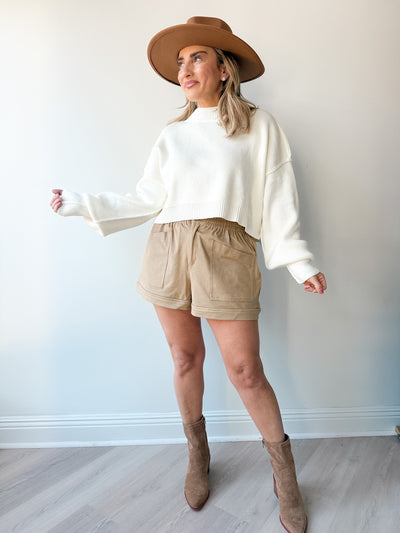 Hazel Round Neck L/S Crop Sweater