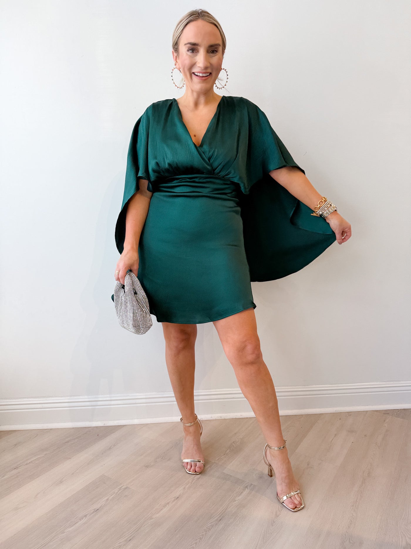 Aria Satin Cape Mini Dress