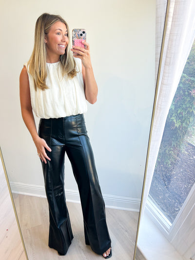 Highwaist Faux Leather Wide Leg Pant