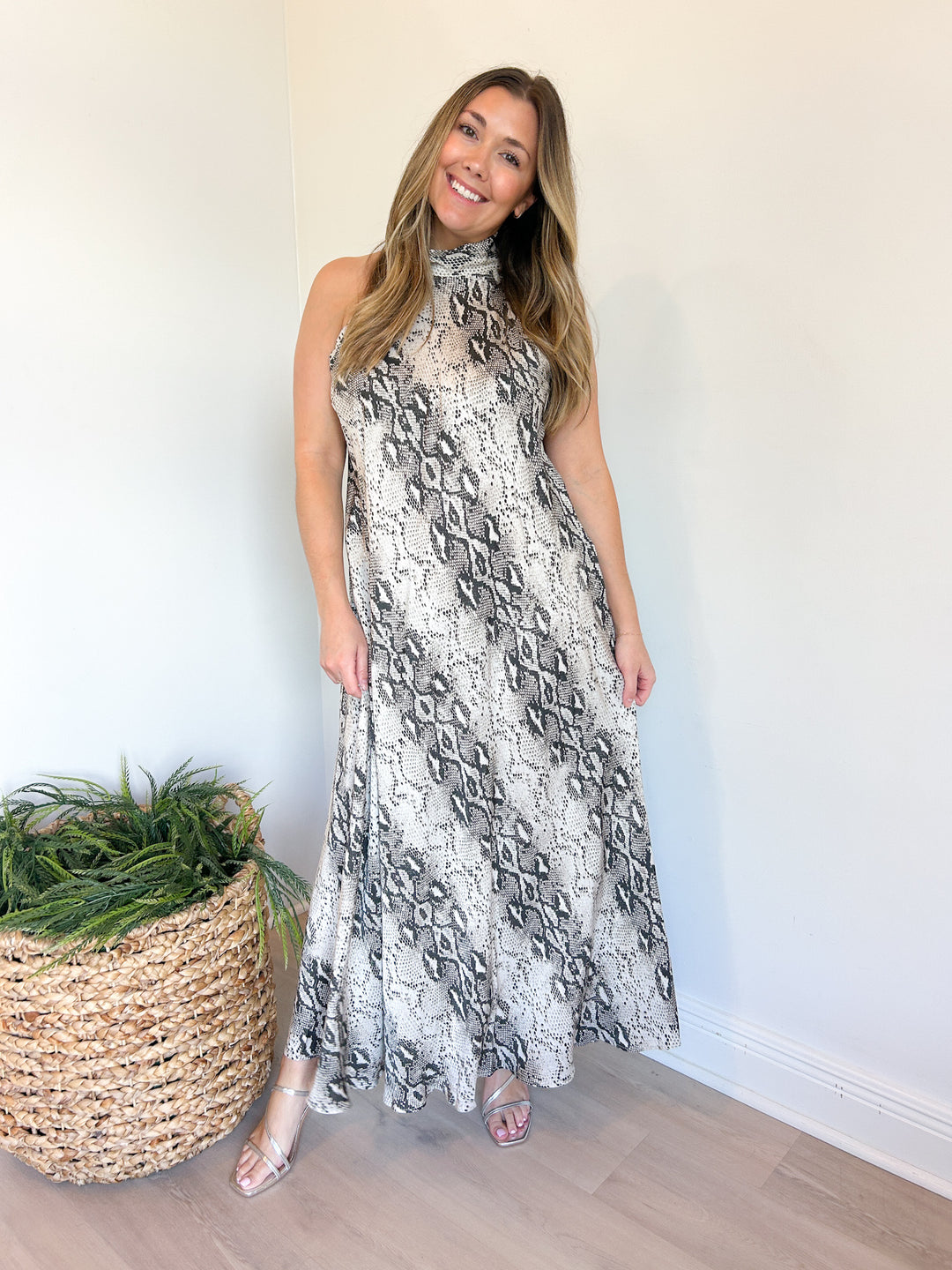 Celeste Python Maxi Dress