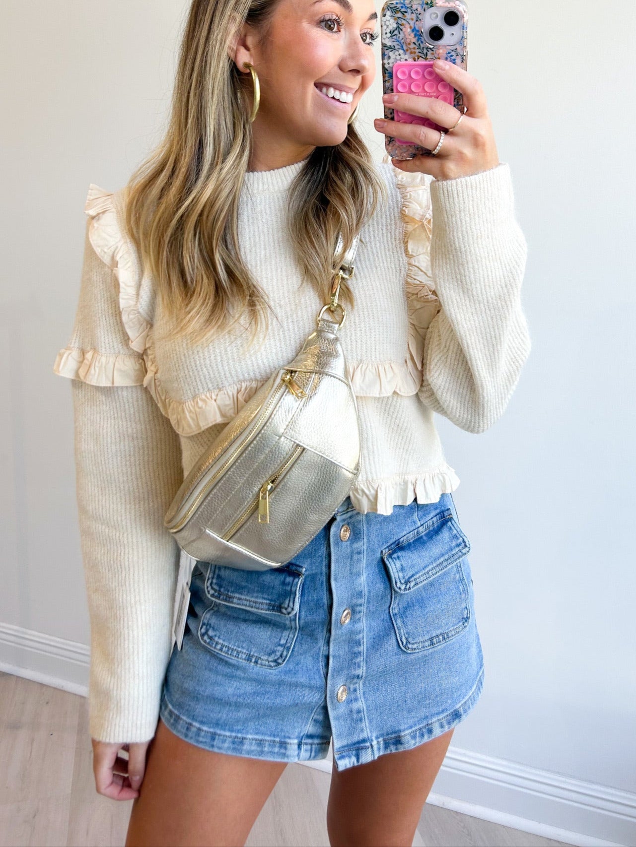 Metallic Crossbody gold o s