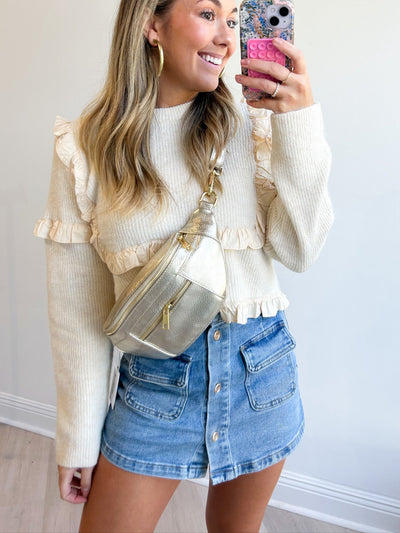 Metallic Crossbody gold o s