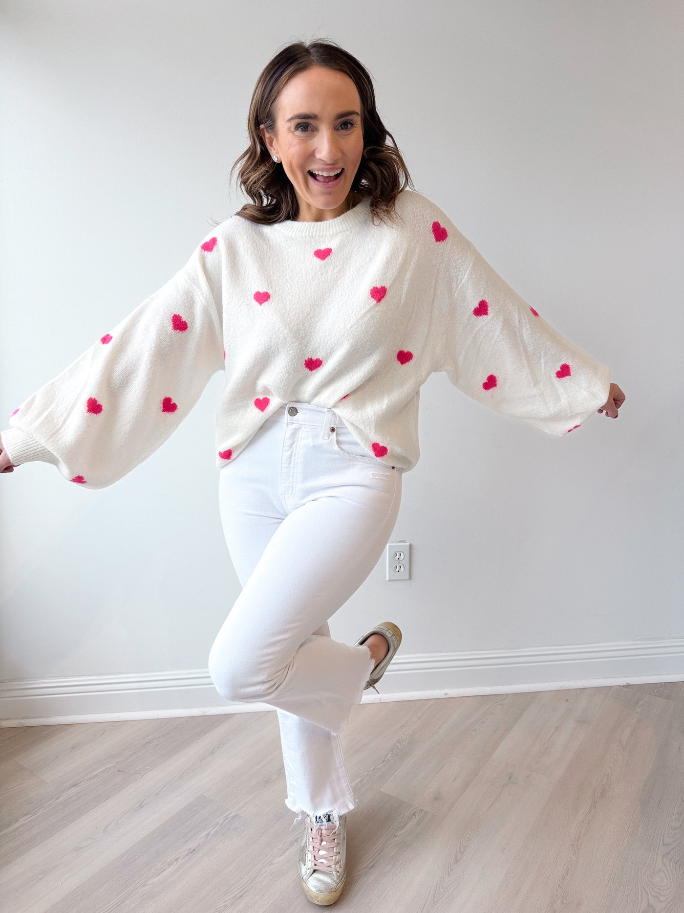 Fuzzy Hearts Sweater