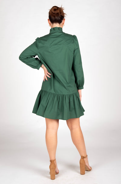 Tiered Poplin Mini Dress