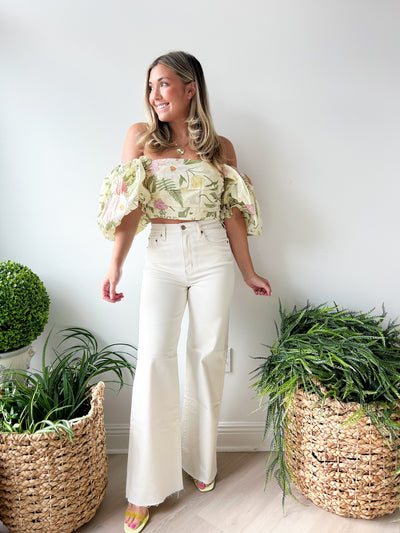 Far Out High Rise Wide Leg Jean