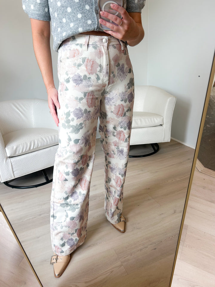 Floral Straight Jeans