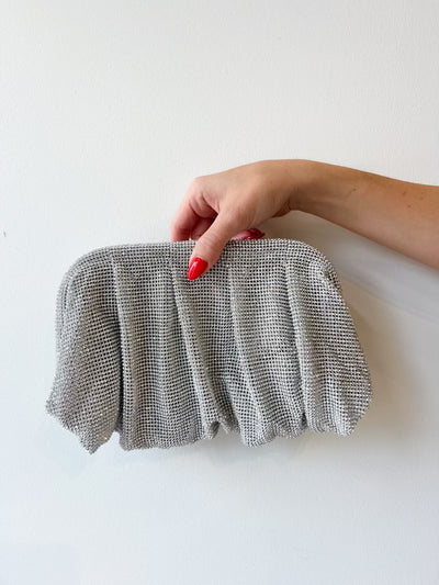 Mary Envy Crystal Clutch Silver