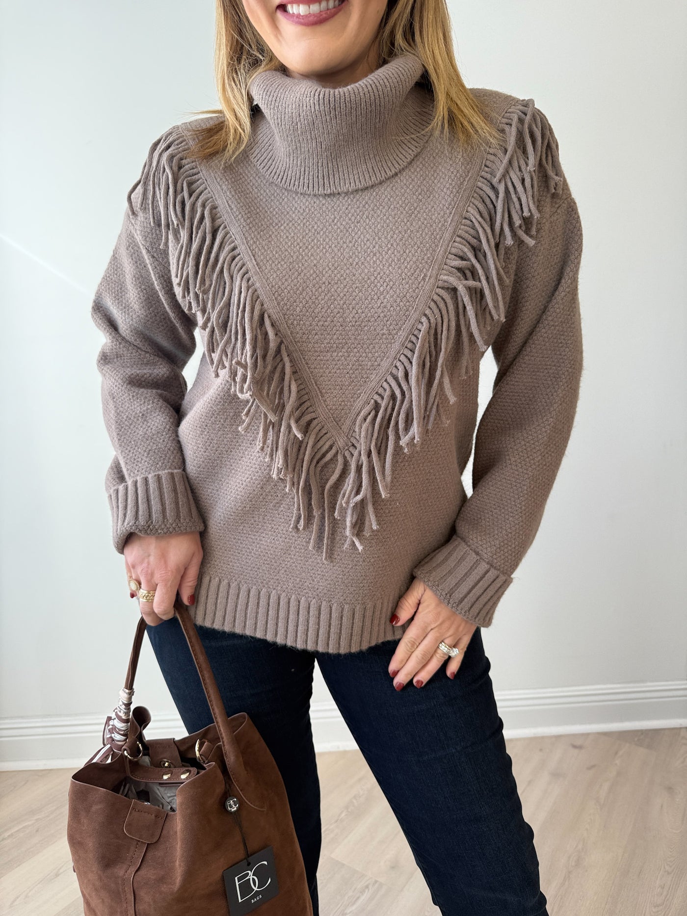 Rockie Fringe Sweater Mocha
