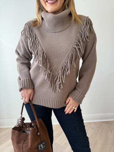 Rockie Fringe Sweater Mocha