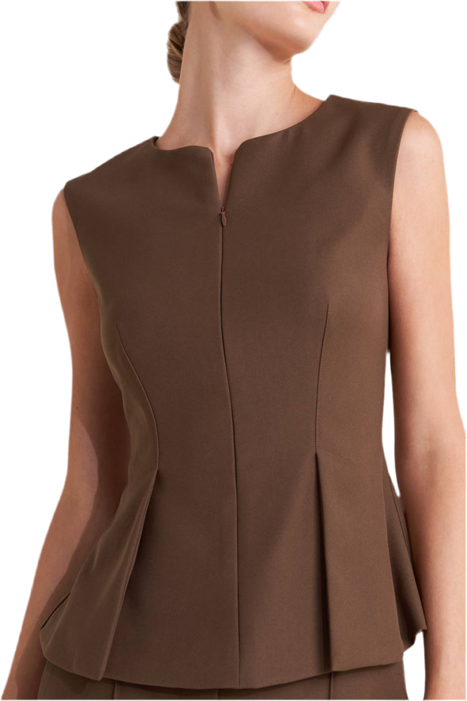 Dixie Peplum Front Zipper Top