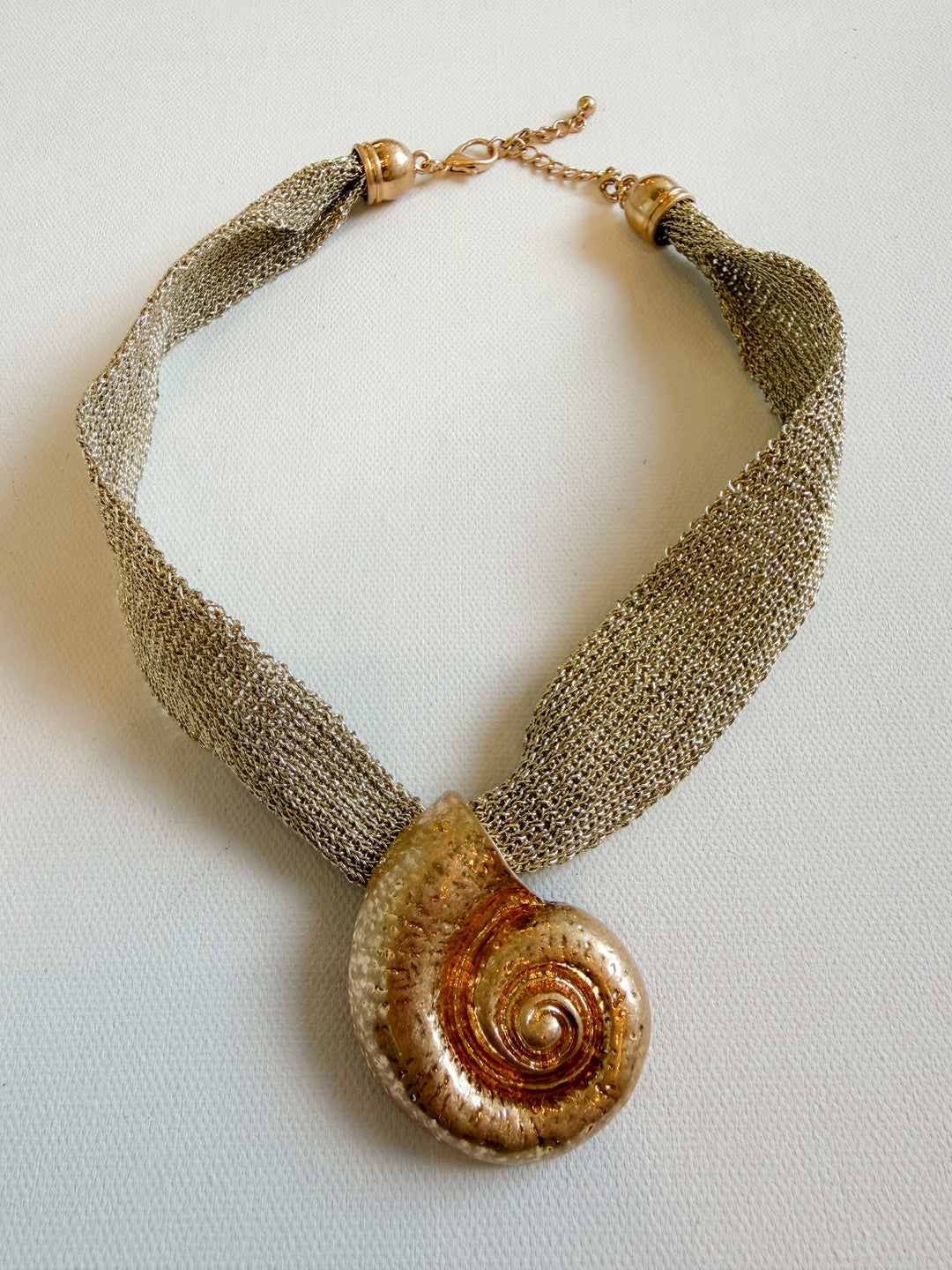 Sallie Gold Sheet Shell Statement Necklace