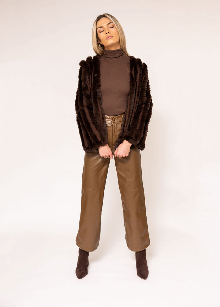 Kenz &amp; Gray Fur Jacket Chocolate