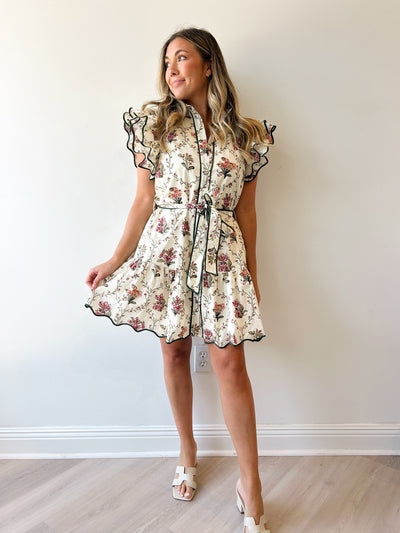 Brianne Scallop Mini Dress
