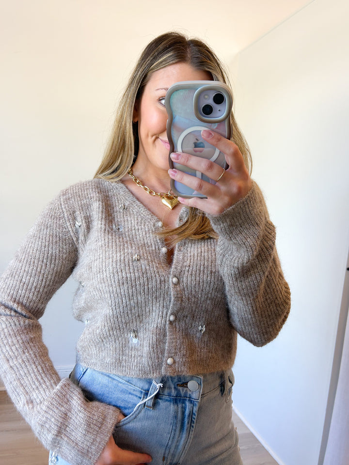 Kiki Embellished Stone Cardigan