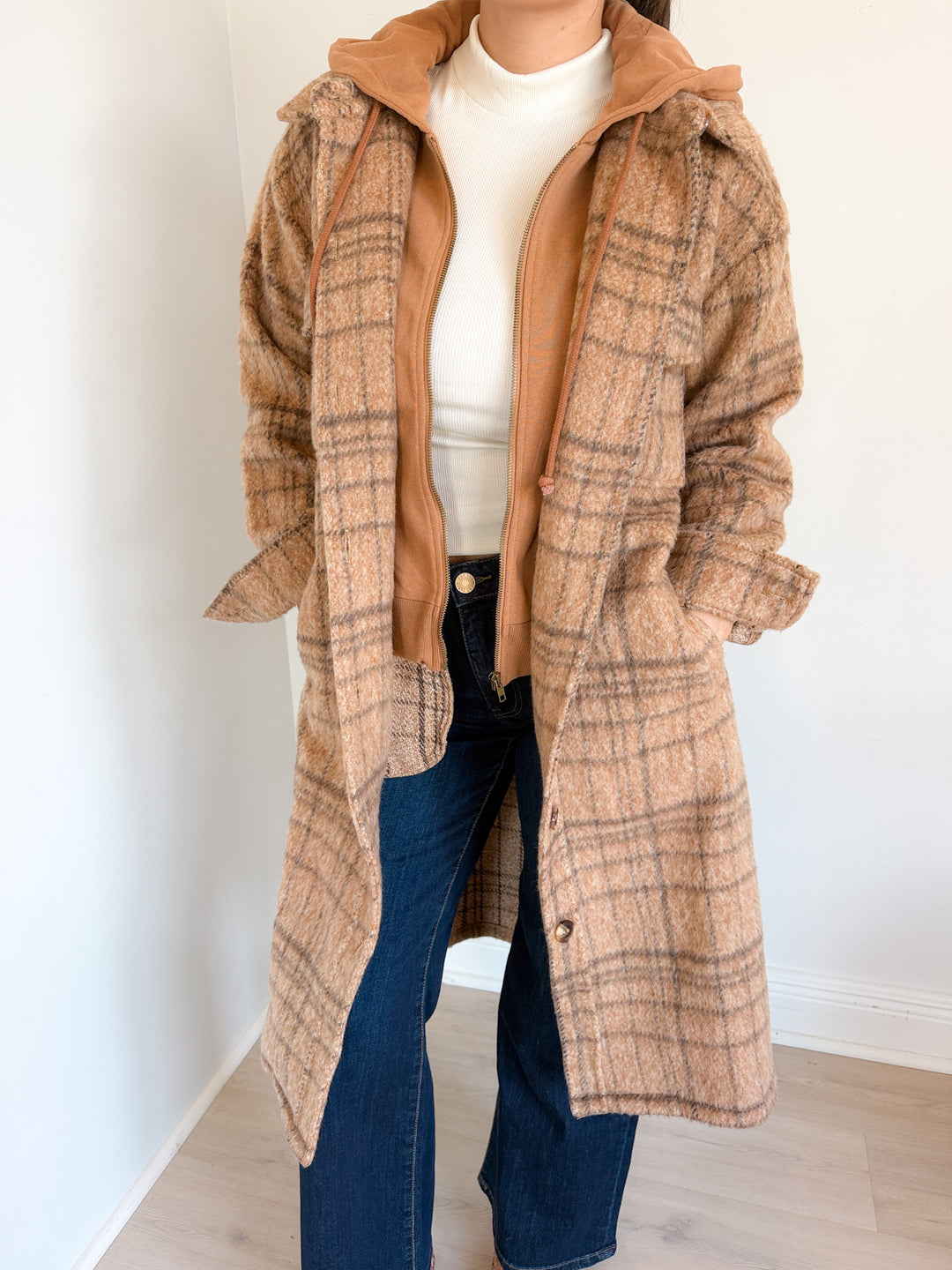 Kallie Hoodie Plaid Jacket