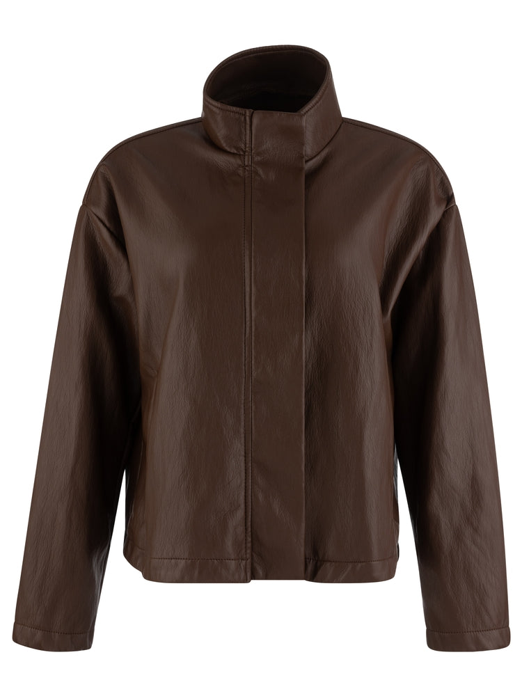 Wren Drop Shoulder Pu Leather Jacket
