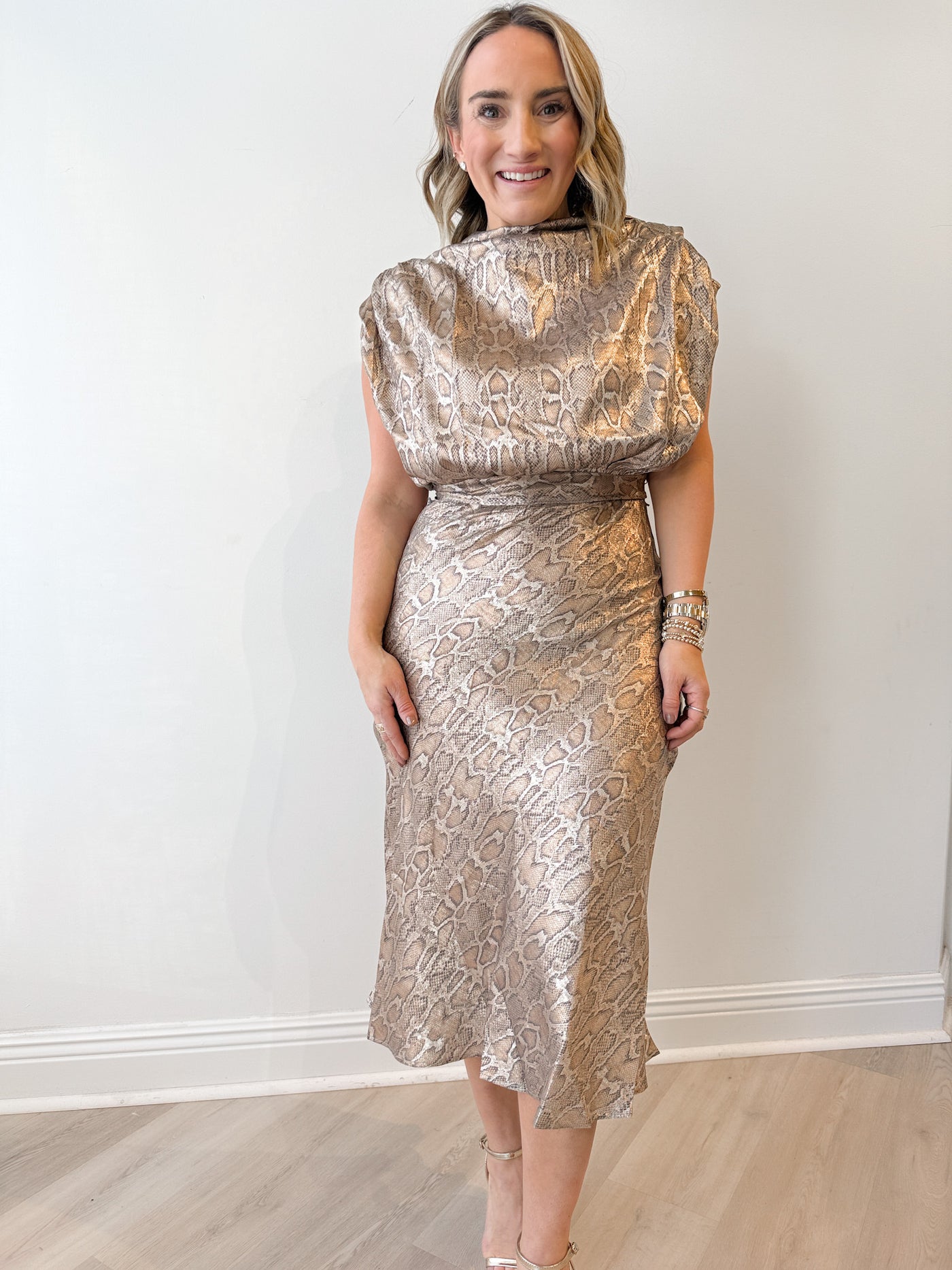 Cadence Mock Neck Midi Dress