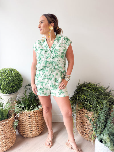 Miles Floral Set green white