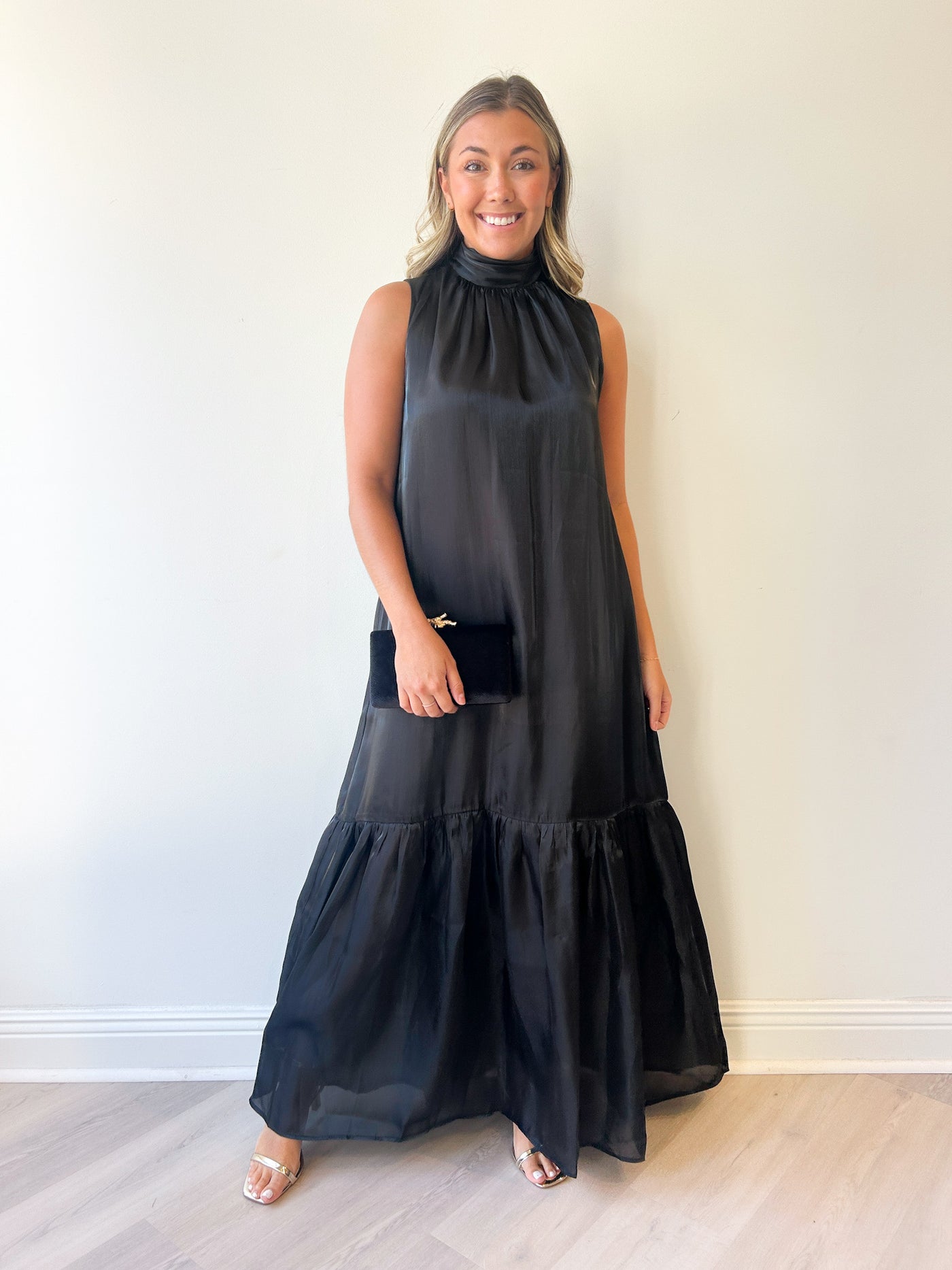 Maeva Organza Mockneck Maxi Dress