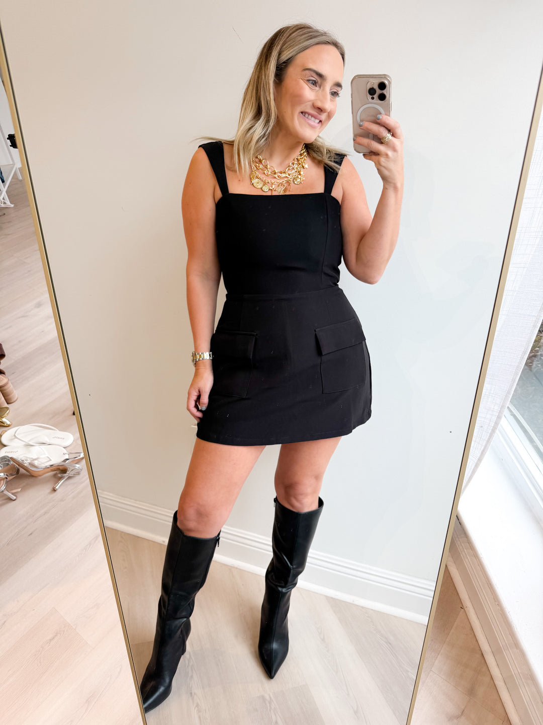 Amanda Romper Dress Black
