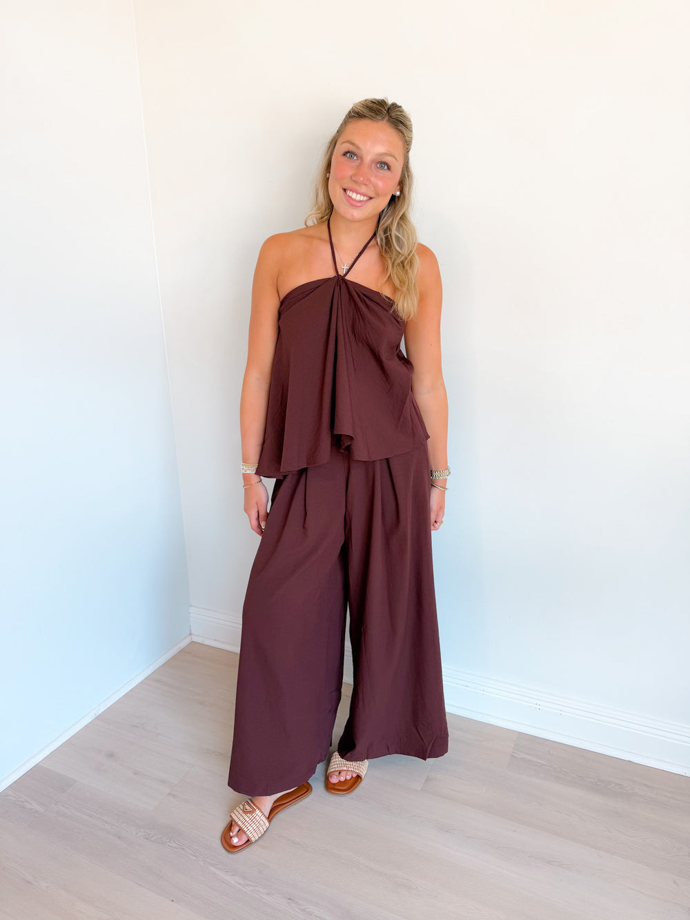 Gemma Linen Halter Tank
