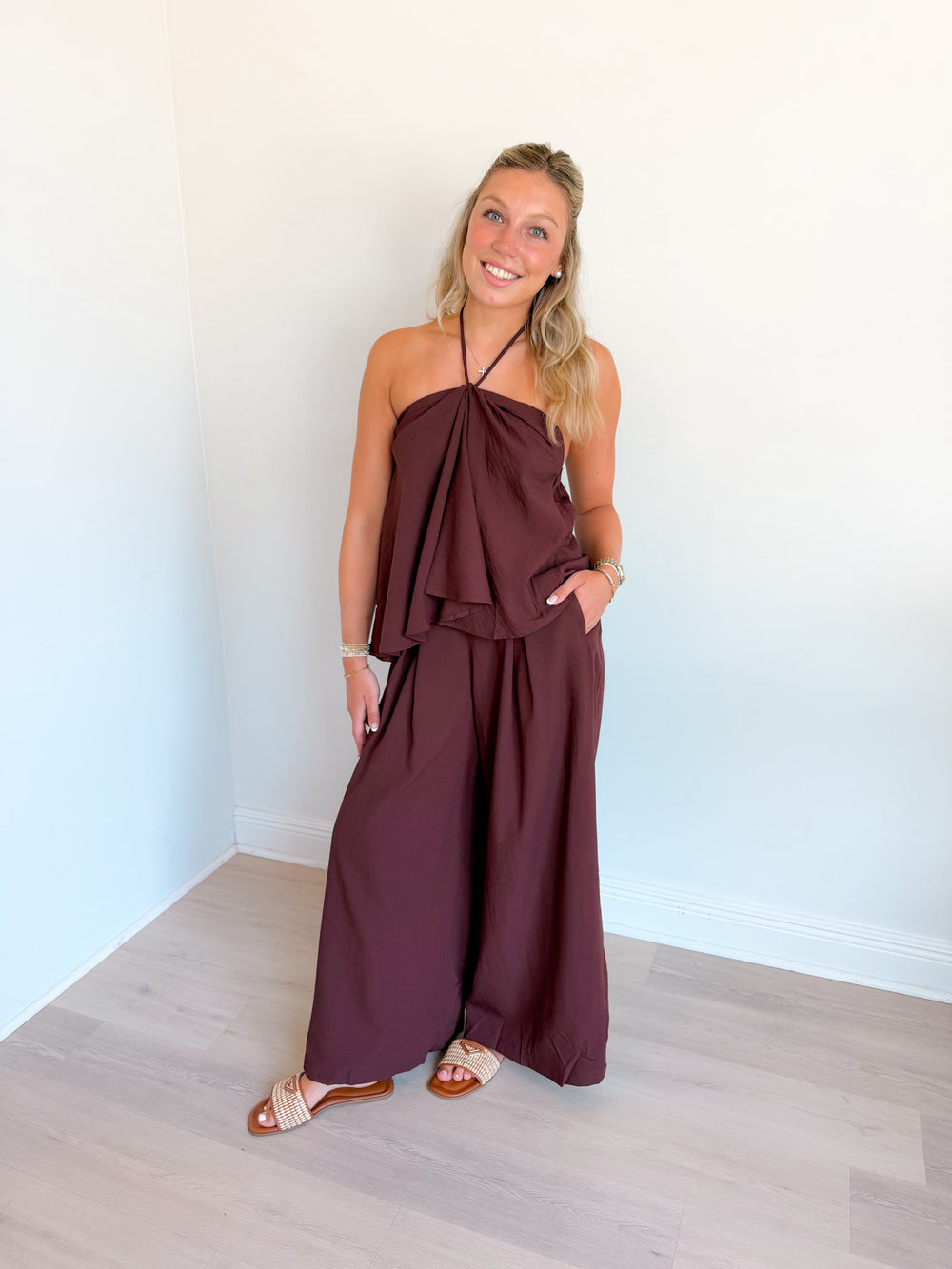 Gemma Linen Halter Tank