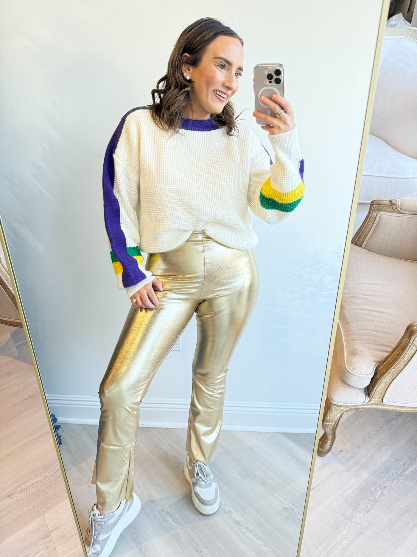 Mardi Gras Colorblock Sweater