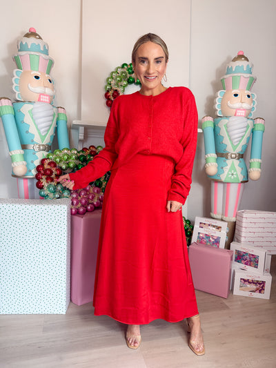 Northpointe Midi Skirt Festive Red