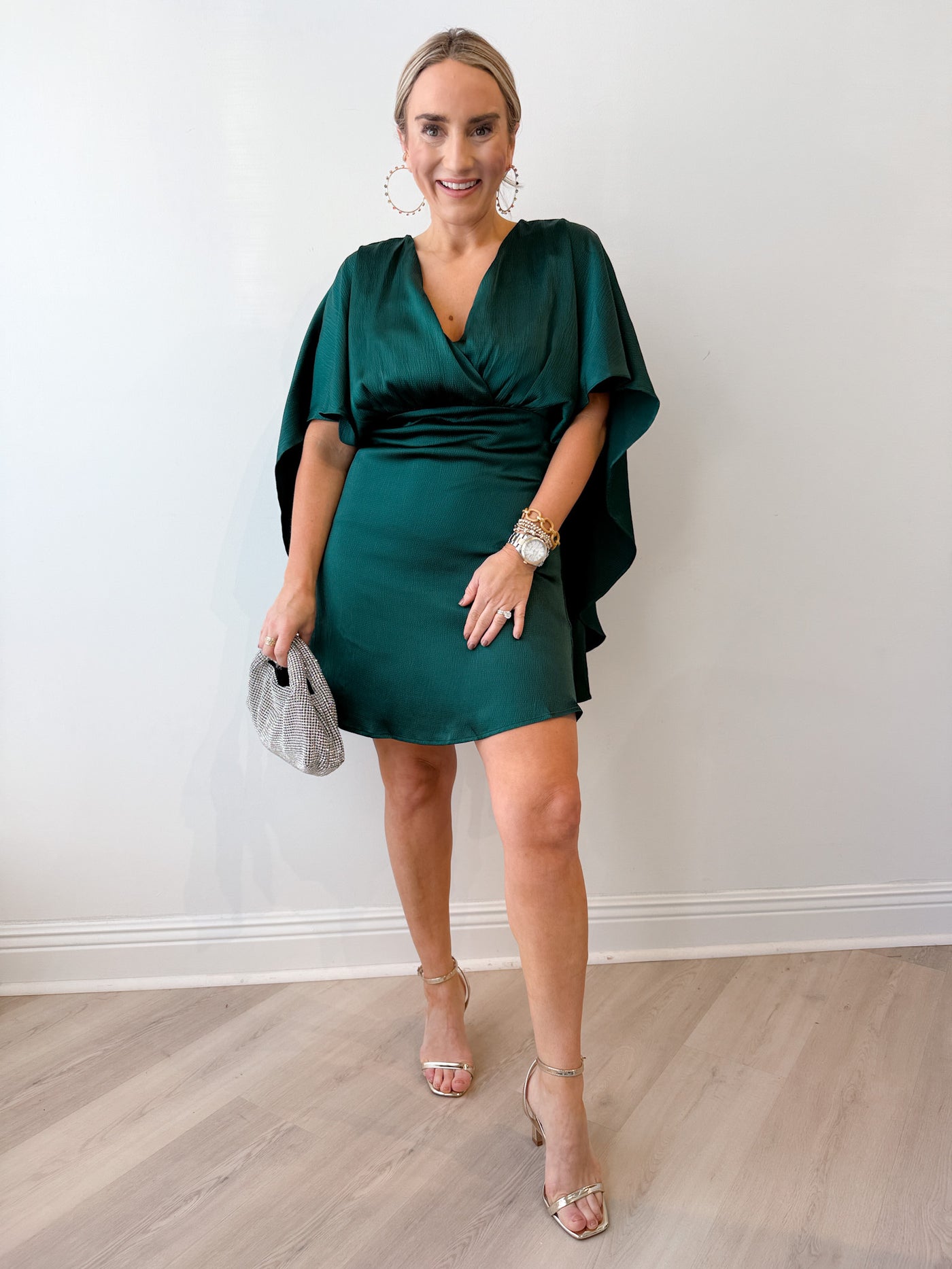 Aria Satin Cape Mini Dress