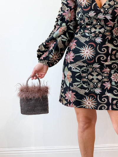 Woven Feather Bag Bronze