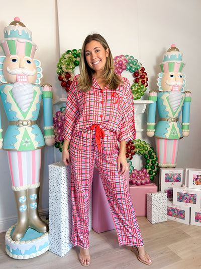 Sunsilky 3/4 Sleeve Top & Pant Pajama Set