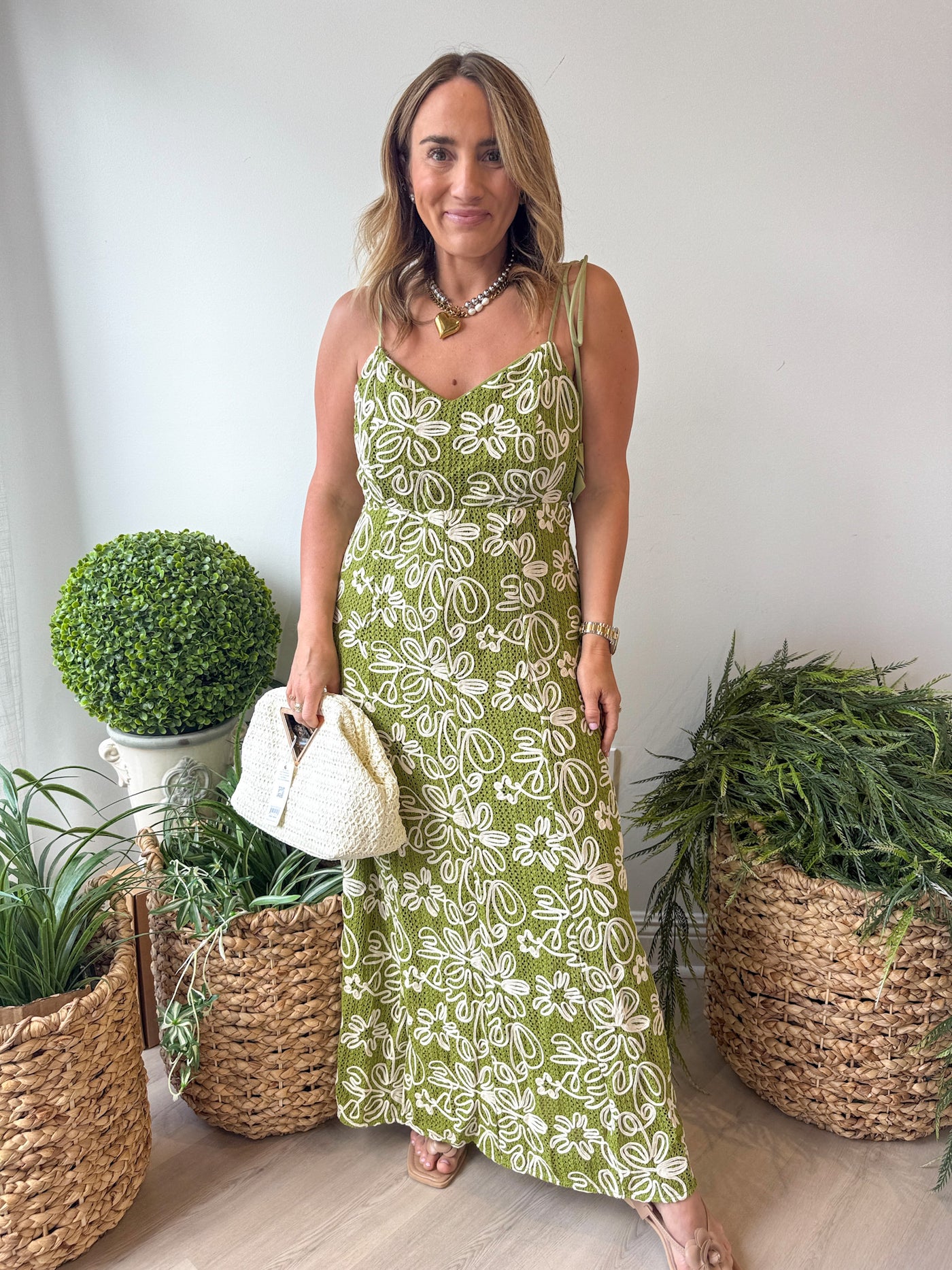 Trina corded Textured Midi Dress
