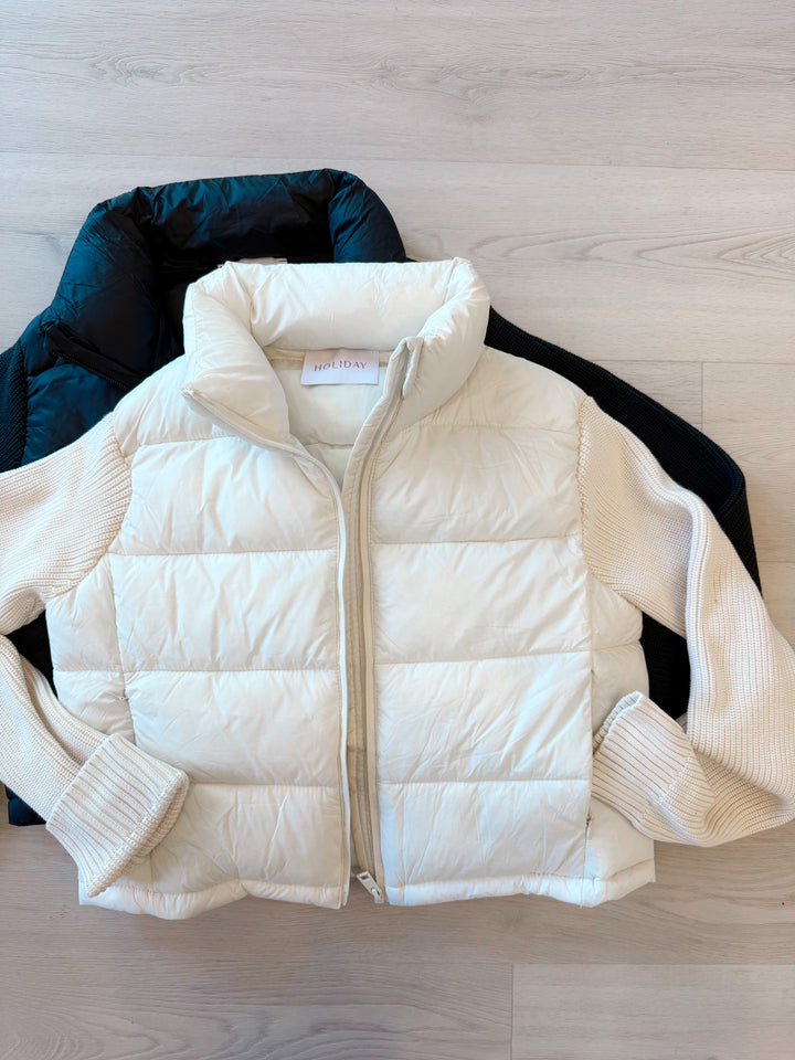Scarlett Knit Sleeve Puff Jacket