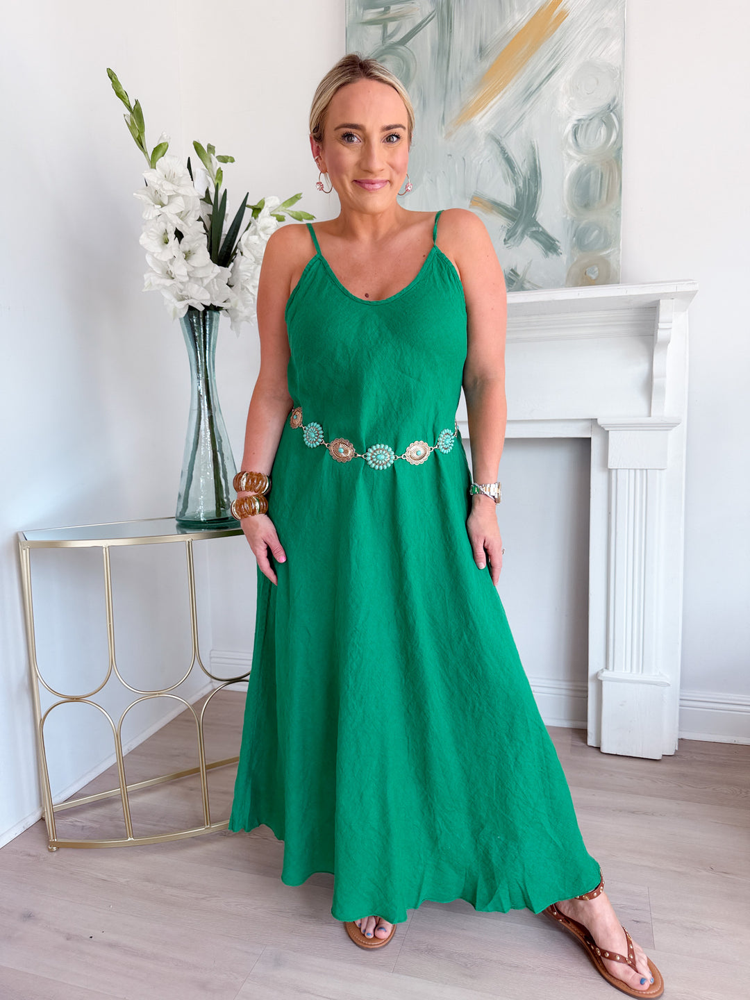 Izzie Linen Maxi Slip Dress