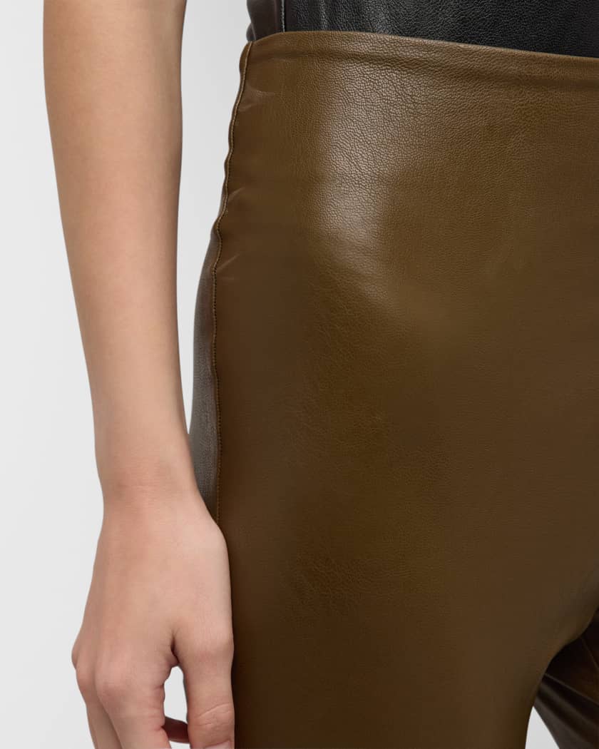 Faux Leather Crop Flare