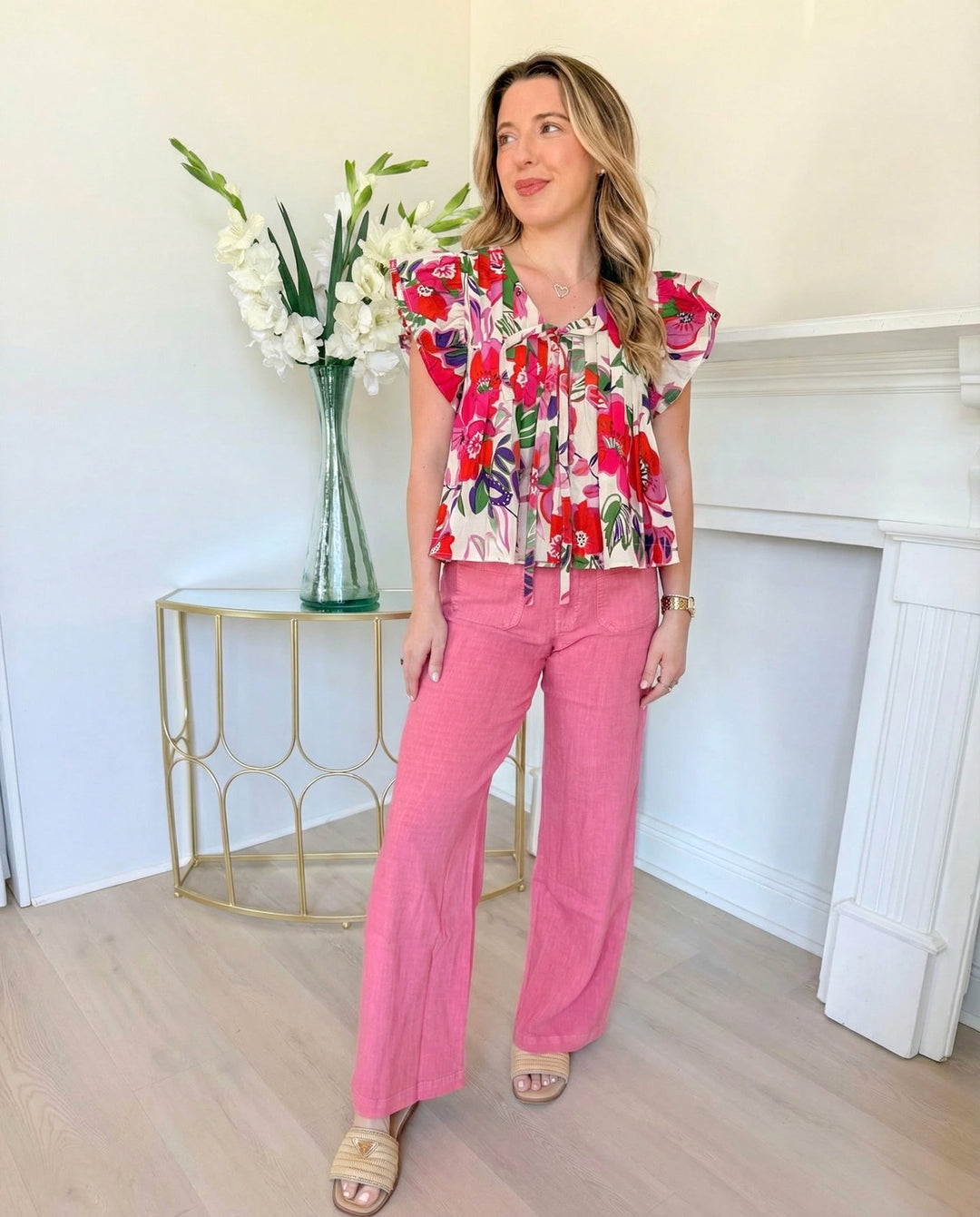 Melissa Pintuck Bow Detail Top