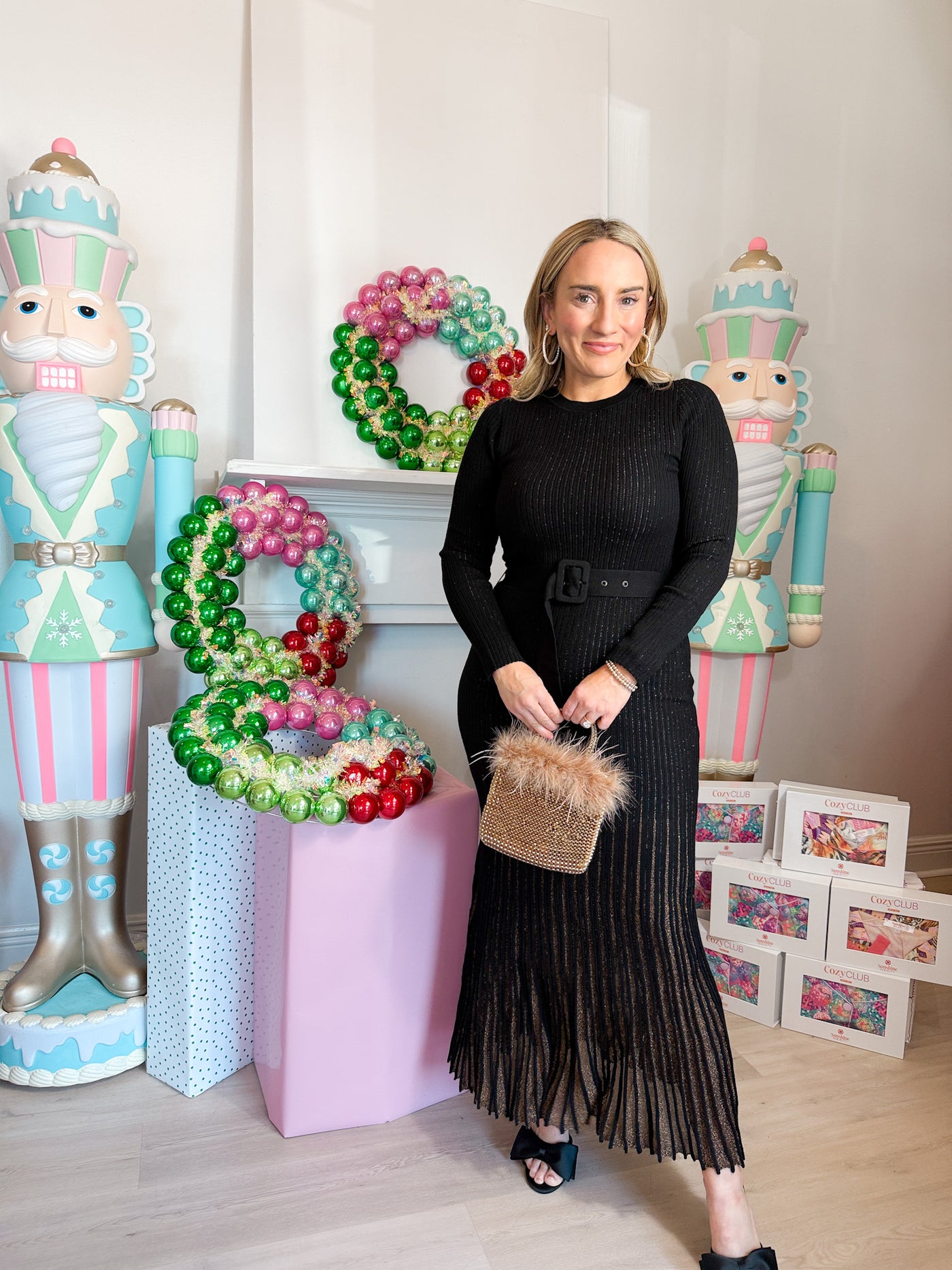 Tori Shimmer Fitted Ribbed Long Dress