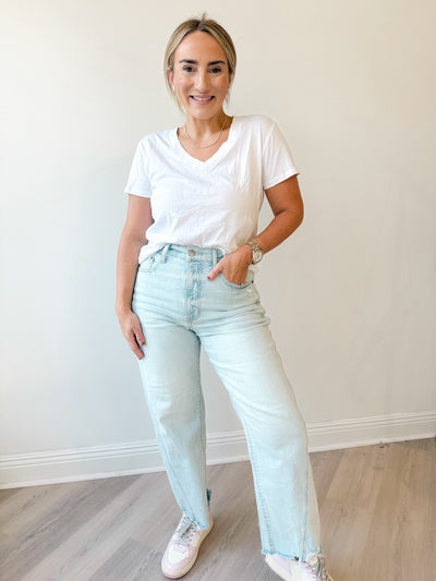Weekdays V-Neck Tee white