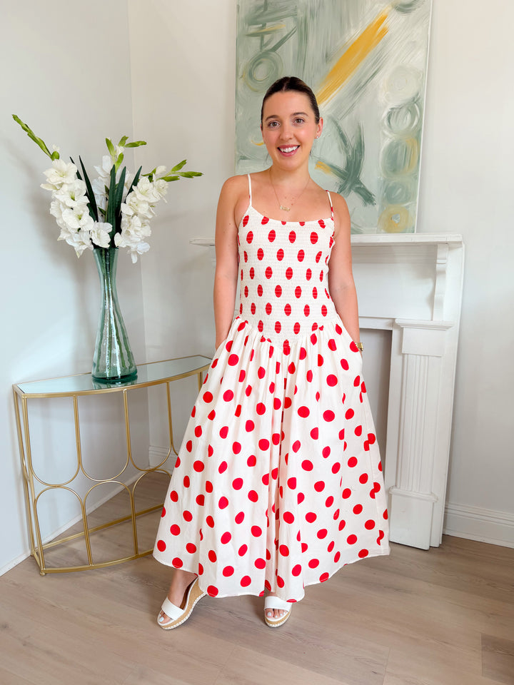 Devin Polkadot Maxi Dress